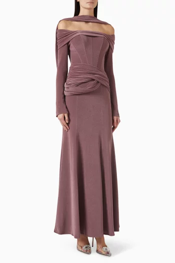 Off-shoulder Fishtail Gown