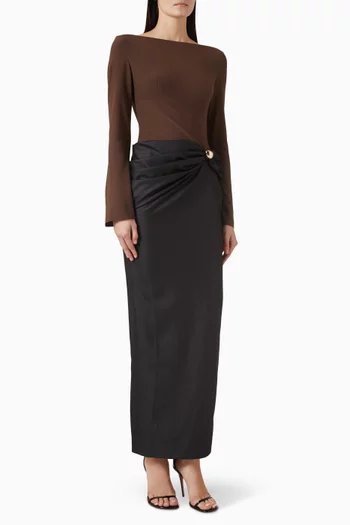 Asymmetrical Drape Pencil Dress