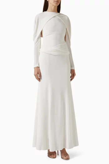 فستان سهرة بدرابيه وقصة ذيل السمكة