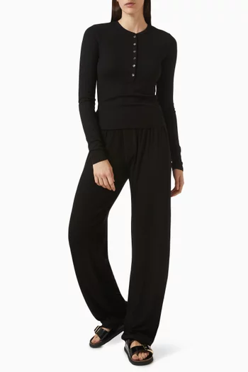 Henley Top in Rayon Blend