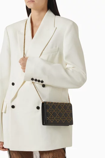 Studded Cannage Lady Dior Wallet on Chain in Calfskin