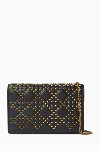 Studded Cannage Lady Dior Wallet on Chain in Calfskin