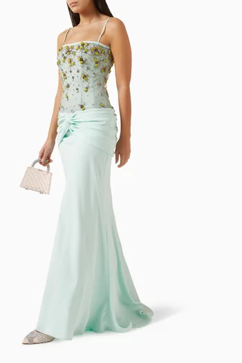 Nissa Gown in Lace & Crepe