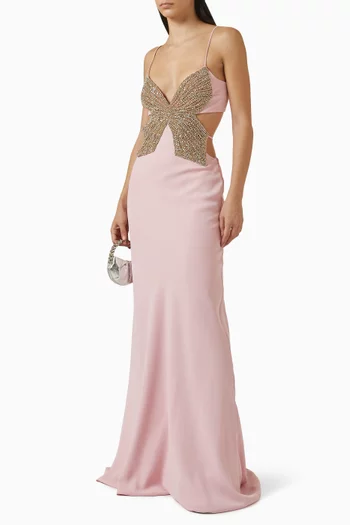 Velise Cut-out Gown in Crepe