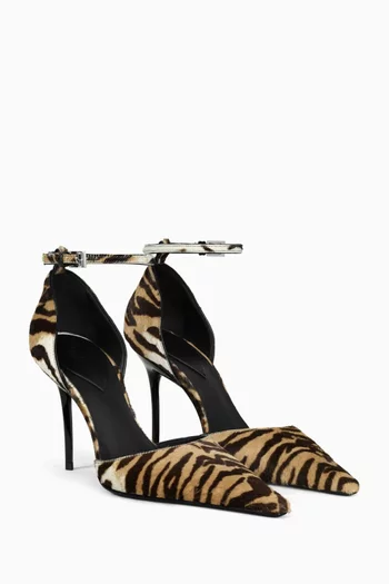 D'orsay 90 Slingback Pumps in Zebra Pony Hair
