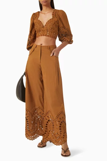 Luna Broderie Anglaise Top in Cotton Blend