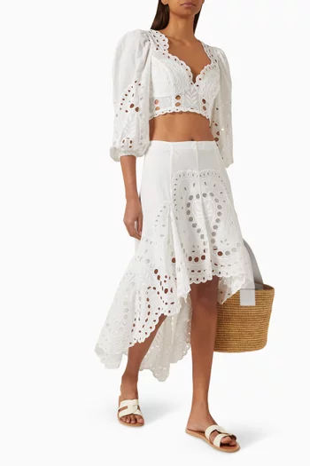 Finn Broderie Anglaise Skirt in Cotton Blend