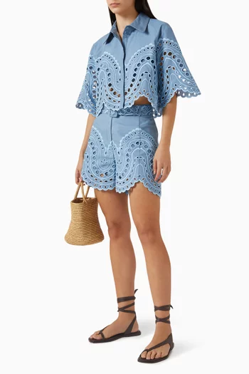 Storm Broderie Anglaise Blouse in Cotton Blend