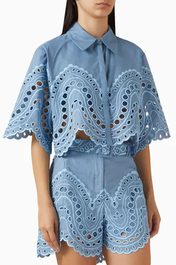 Storm Broderie Anglaise Blouse in Cotton Blend