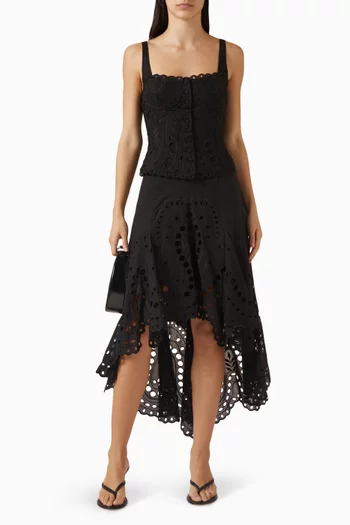 Nereus Broderie Anglaise Top in Cotton Blend