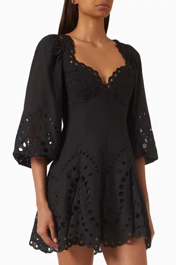 Esmare Broderie Anglaise Dress in Cotton Blend