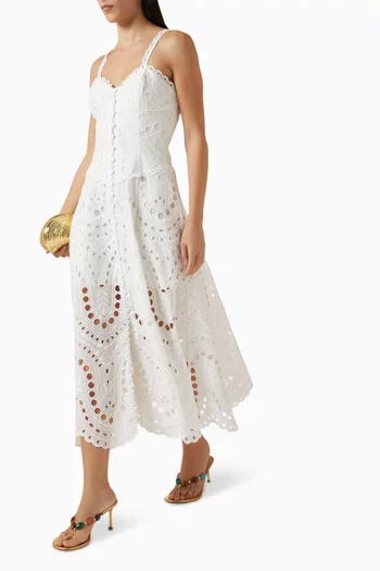 Solace Broderie Anglaise Dress in Cotton Blend