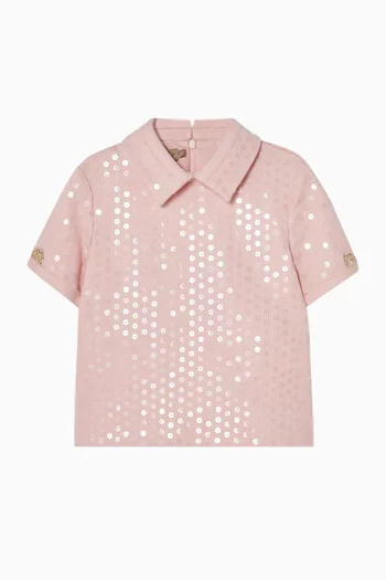 Sequin-embellished Top in Denim