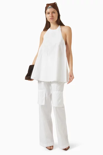 بلوزة هيلموت بأربطة حول الرقبة