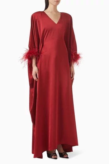 Feather-trim Kaftan