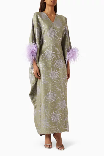 Feather-trim Kaftan