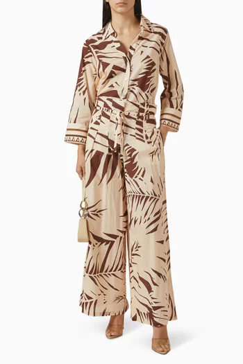 Tie-waist Wide-leg Pants