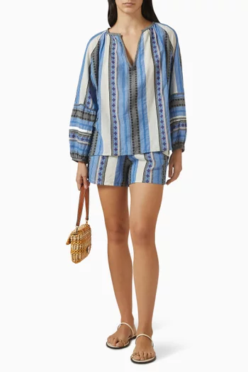 بلوزة زكار بنقشة مخططة