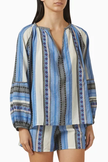 بلوزة زكار بنقشة مخططة