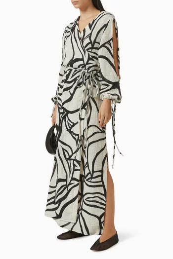 Tie-waist Slit Dress