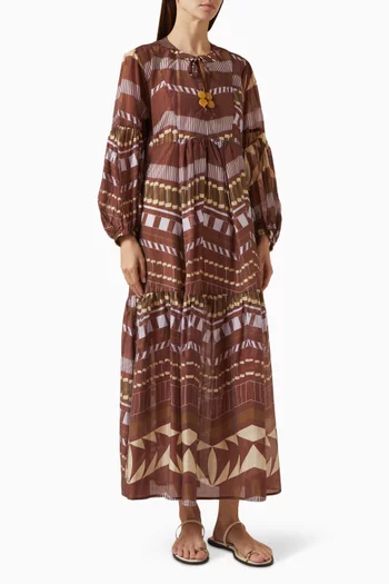 Printed Tie-neck Dress