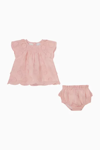 Embroidered Top & Bloomer Set
