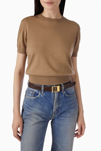 حزام لا 66 بإبزيم جلد