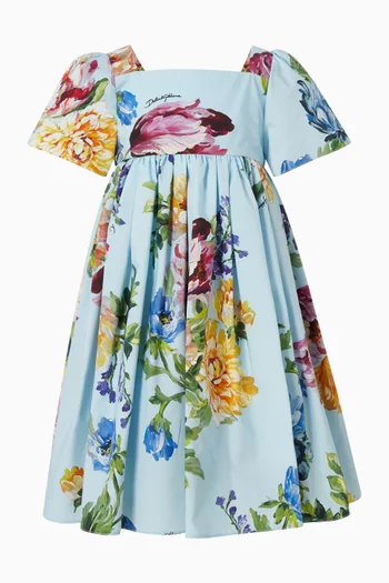 Floral Dress in Poplin Cotton