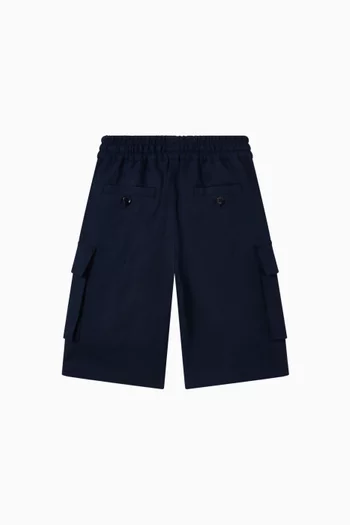 Embroidered Bermuda Pants in Linen