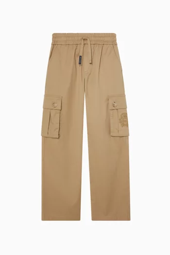 Embroidered Cargo Pants in Cotton