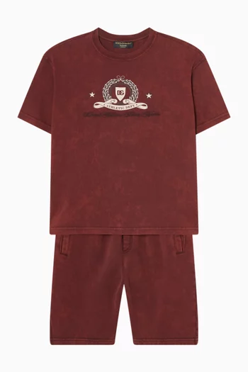 بنطال برمودا بطبعة شعار الماركة قطن