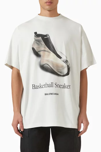 Oversized Basketball Sneaker T-shirt in Dry Jersey