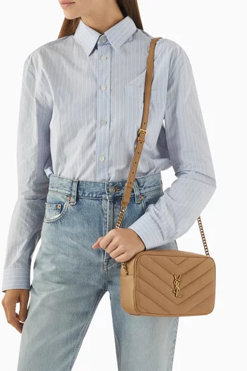 Loulou Camera Shoulder Bag in Matelasse Lambskin Leather