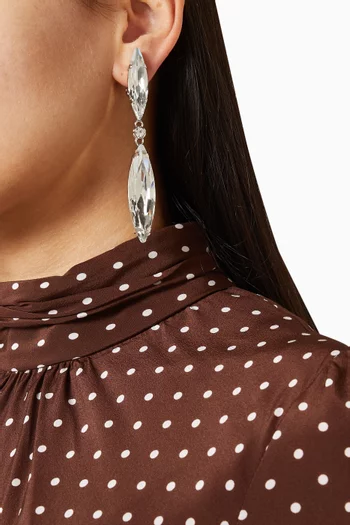 Crystal Clip-on Earrings in Brass