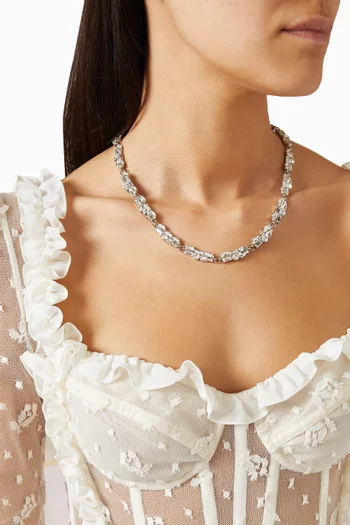 Crystal Necklace in Brass