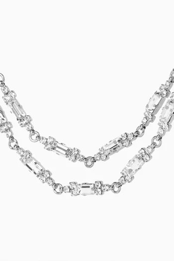 قلادة بطبقتين مرصعة بالكريستال نحاس