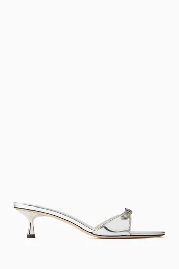 Greta 50 Mules in Metallic Leather