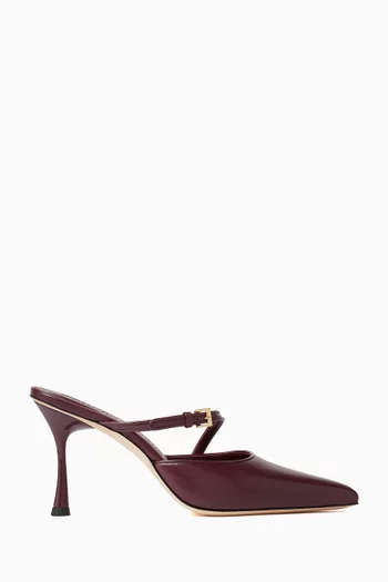 حذاء ألتو مفتوح من الخلف بكعب 90 مم جلد عجل