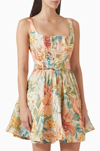 فستان ايرين بحزام كتان