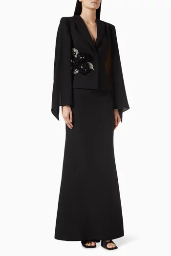 فستان ليرايل طويل بنمط معطف