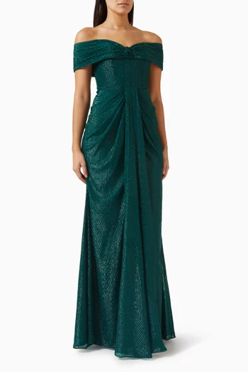 Off-shoulder Maxi Dress