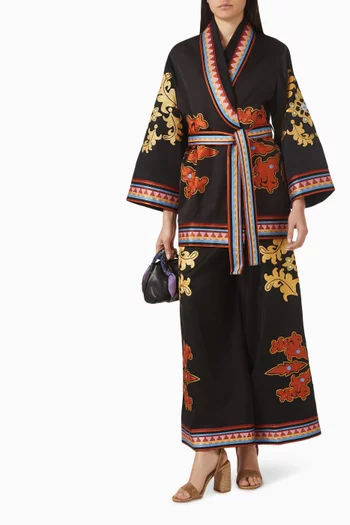 جاكيت مونلايت بحزام مزيج فيسكوز