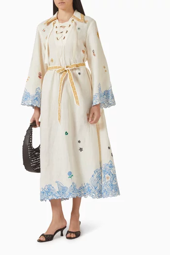 قفطان بايبلاين بحزام كتان