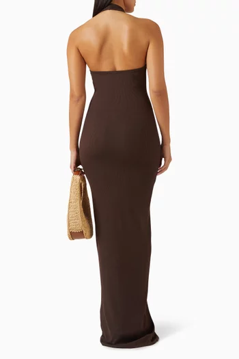 Halterneck Maxi Dress in Rayon Blend
