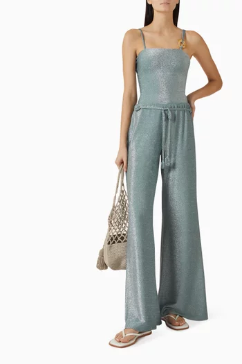 Beth Drawstring-waist Pants in Lurex