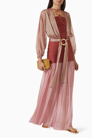 Aurora Sheer Crop Shirt in Chiffon