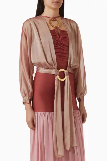 Aurora Sheer Crop Shirt in Chiffon