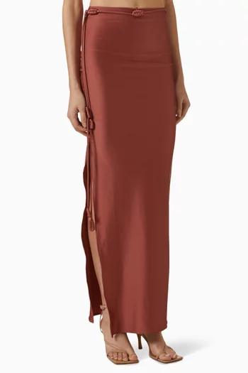 Pitaya Slit Skirt in Satin Lycra