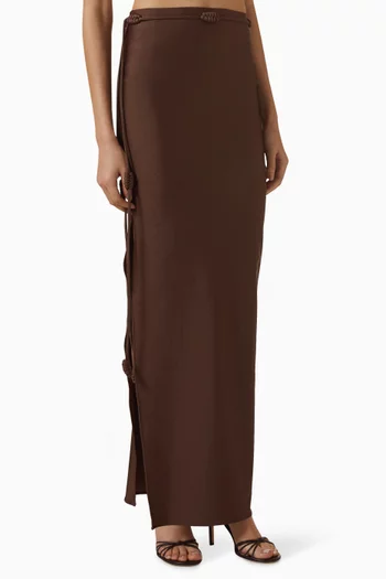 Pitaya Slit Skirt in Satin Lycra