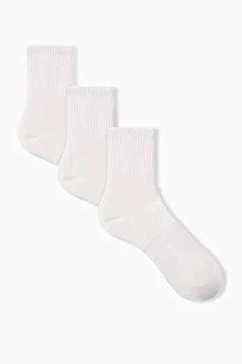 Quarter Crew Logo Socks, Set of 3